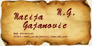 Matija Gajanović vizit kartica